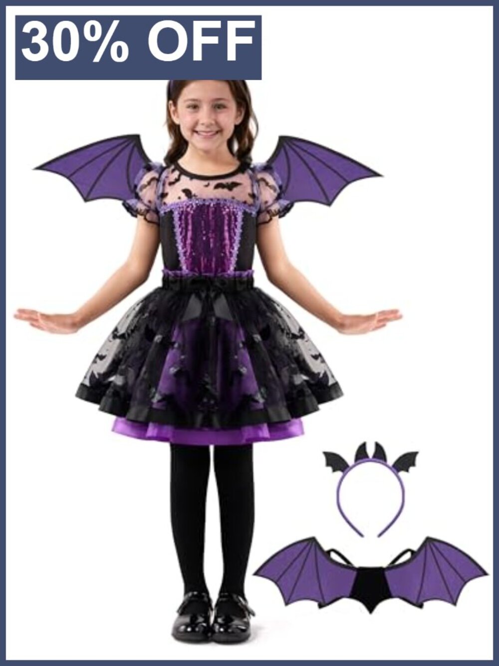 Girls Bat Tutu Halloween Costume 3T Toddler Dress Up